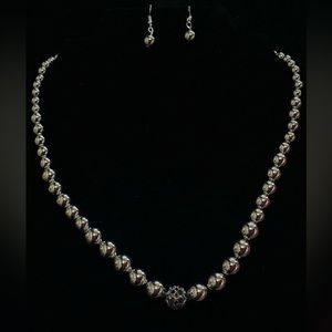 12in sliver beaded necklace